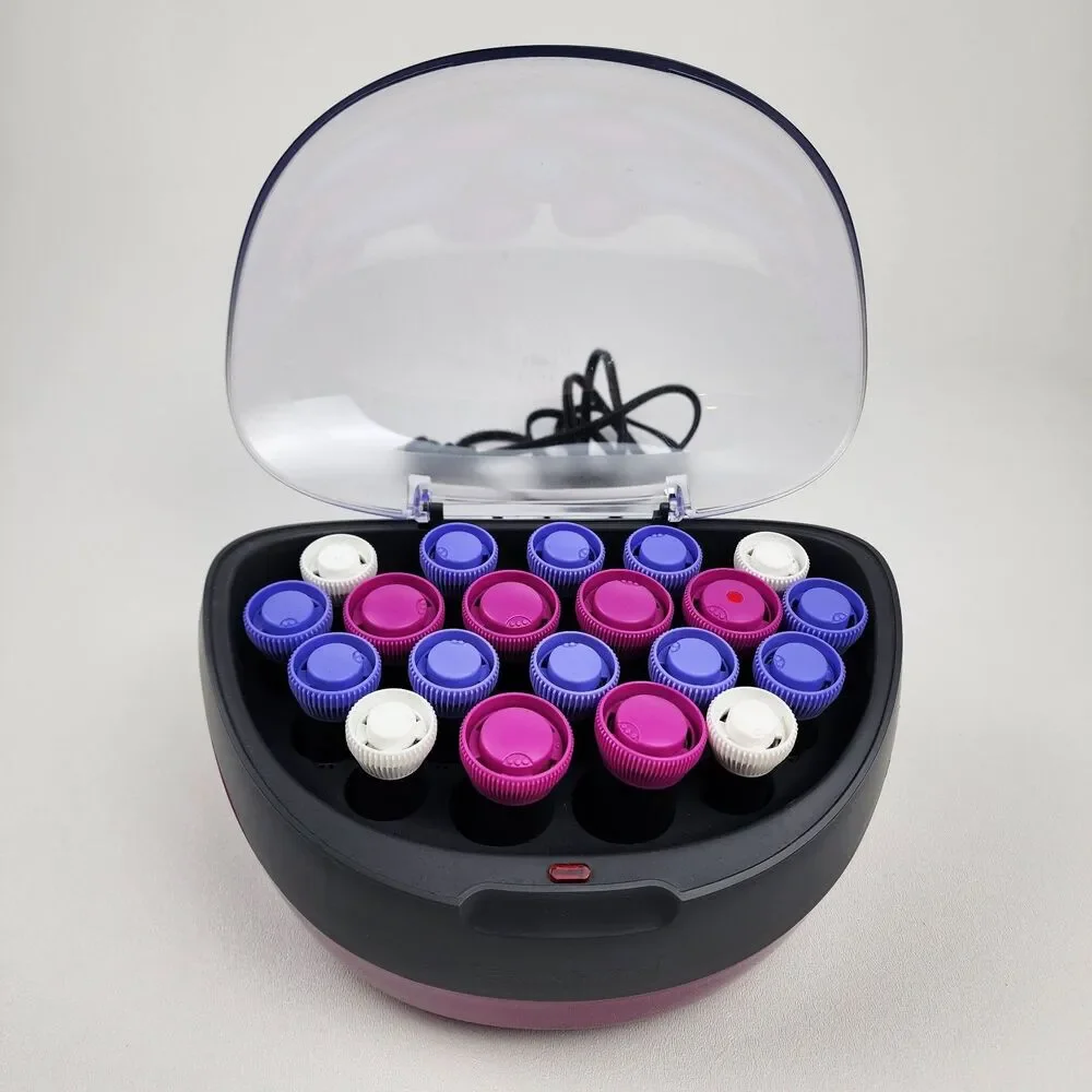 Remington Ionic Hair Setter 20 Velvet Rollers Hot Curling Set Pink 20pc